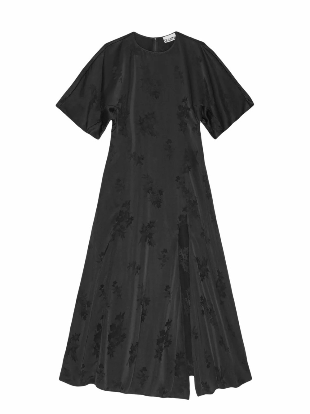 Ganni Black Floral Jacquard Maxi Dress